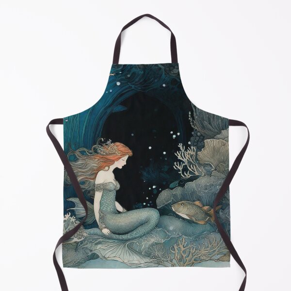 Item preview, Mythical Mermaid and Her Fish Friend designed and sold by blue-planet-art.