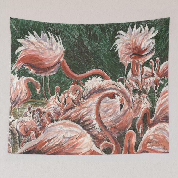 Item preview, A Flamboyance of Nesting Flamingos designed and sold by LymphomaLass.