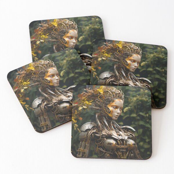Aperçu de l'œuvre Métal torsadé et nature Android Female Warrior Empowerment créée et vendue par BrandonArtWorld.