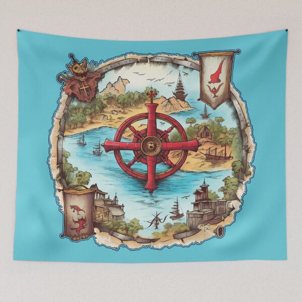 Item preview, Pirate Treasure in the Lagoon designed and sold by Rickie Pauley.