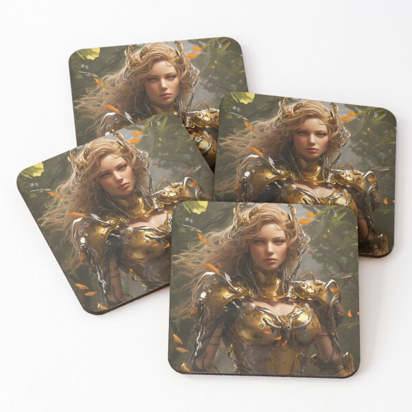 Aperçu de l'œuvre Métal torsadé et nature Android Female Warrior Empowerment créée et vendue par BrandonArtWorld.