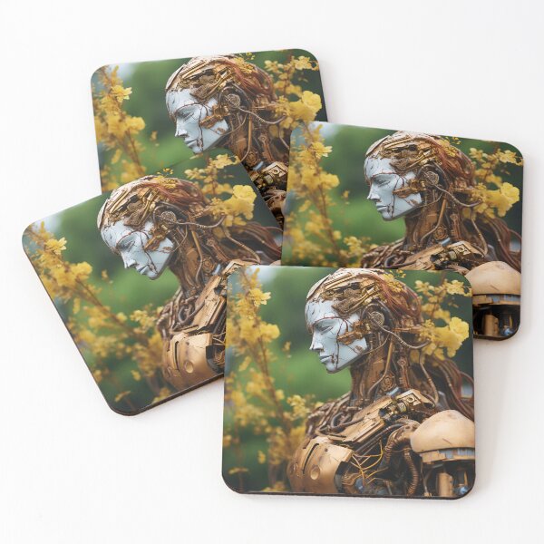 Aperçu de l'œuvre Métal torsadé et nature Android Female Warrior Empowerment créée et vendue par BrandonArtWorld.