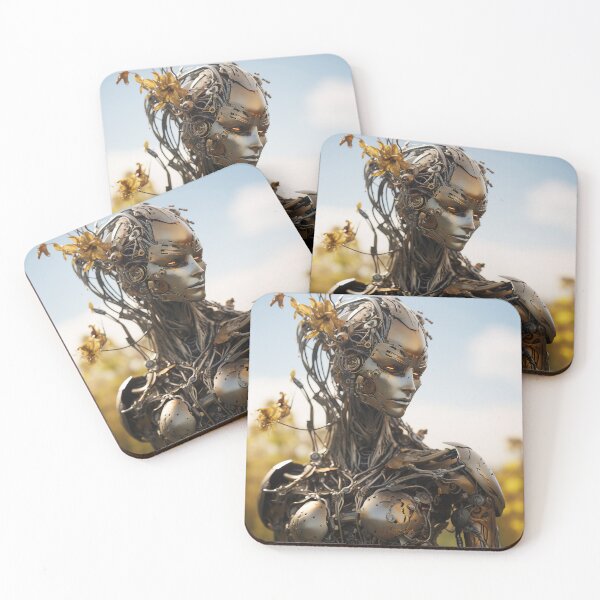 Aperçu de l'œuvre Métal torsadé et nature Android Female Warrior Empowerment créée et vendue par BrandonArtWorld.
