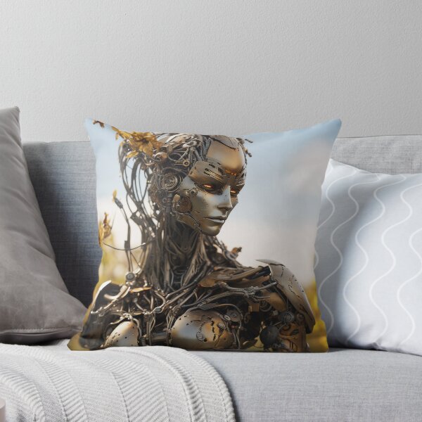 Aperçu de l'œuvre Métal torsadé et nature Android Female Warrior Empowerment créée et vendue par BrandonArtWorld.