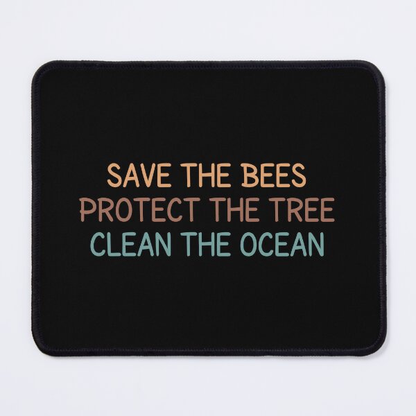 Item preview, Save the bees protect the trees clean the ocean - vintage designed and sold by MOONINSPIRATION.