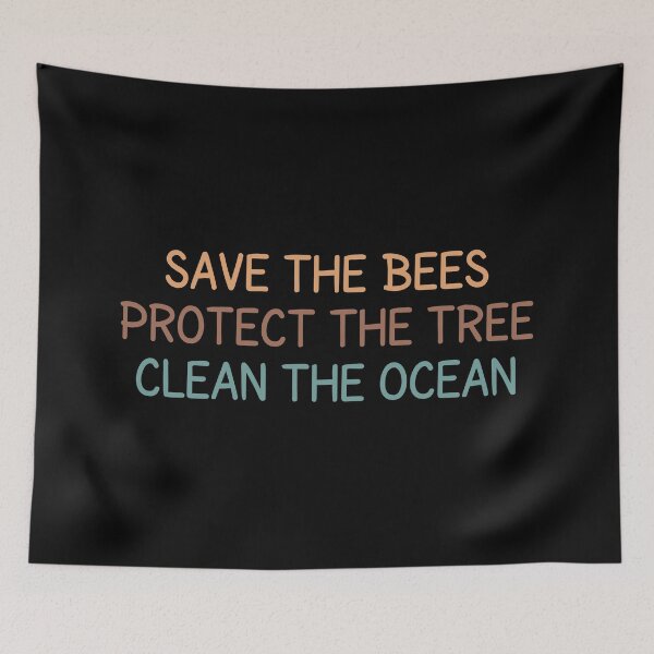 Item preview, Save the bees protect the trees clean the ocean - vintage designed and sold by MOONINSPIRATION.