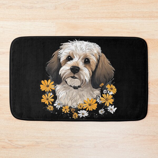 Item preview, Cavoodle with Daisy Flowers designed and sold by Devilscrib Design.