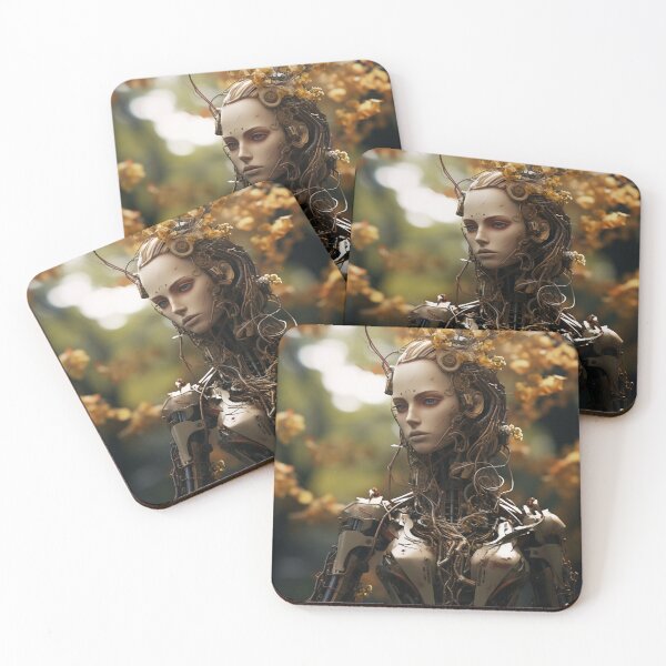 Aperçu de l'œuvre Métal torsadé et nature Android Female Warrior Empowerment créée et vendue par BrandonArtWorld.