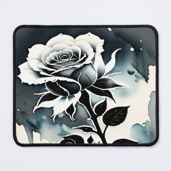 Item preview, Black and White rose on Gray gradient background designed and sold by Simple-Art-work.