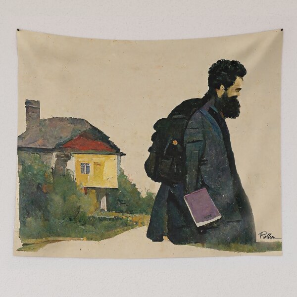 Item preview, WITH A BOOK IN HIS HANDS AND A GREAT BURDEN UPON HIS BACK designed and sold by ArtbyRolleen.