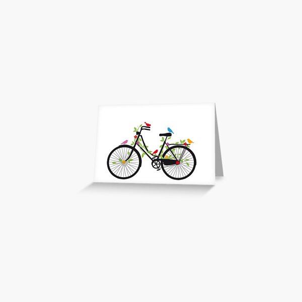 Item preview, Old vintage bicycle with flowers and birds designed and sold by beakraus.