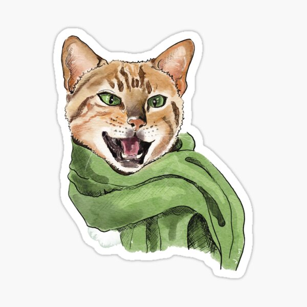 Orange Tabby Sticker,Orange Tabby with Crown Sticker, Cat Bubble