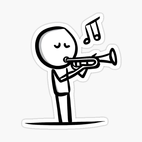 Item preview, A stickman playing a trumpet designed and sold by vidademusico.