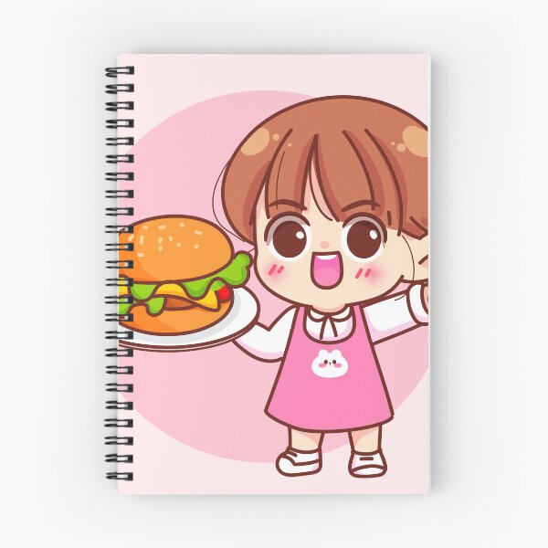 Item preview, Cute Girl Holding Burger - Fast Food Logo designed and sold by hjian8219.