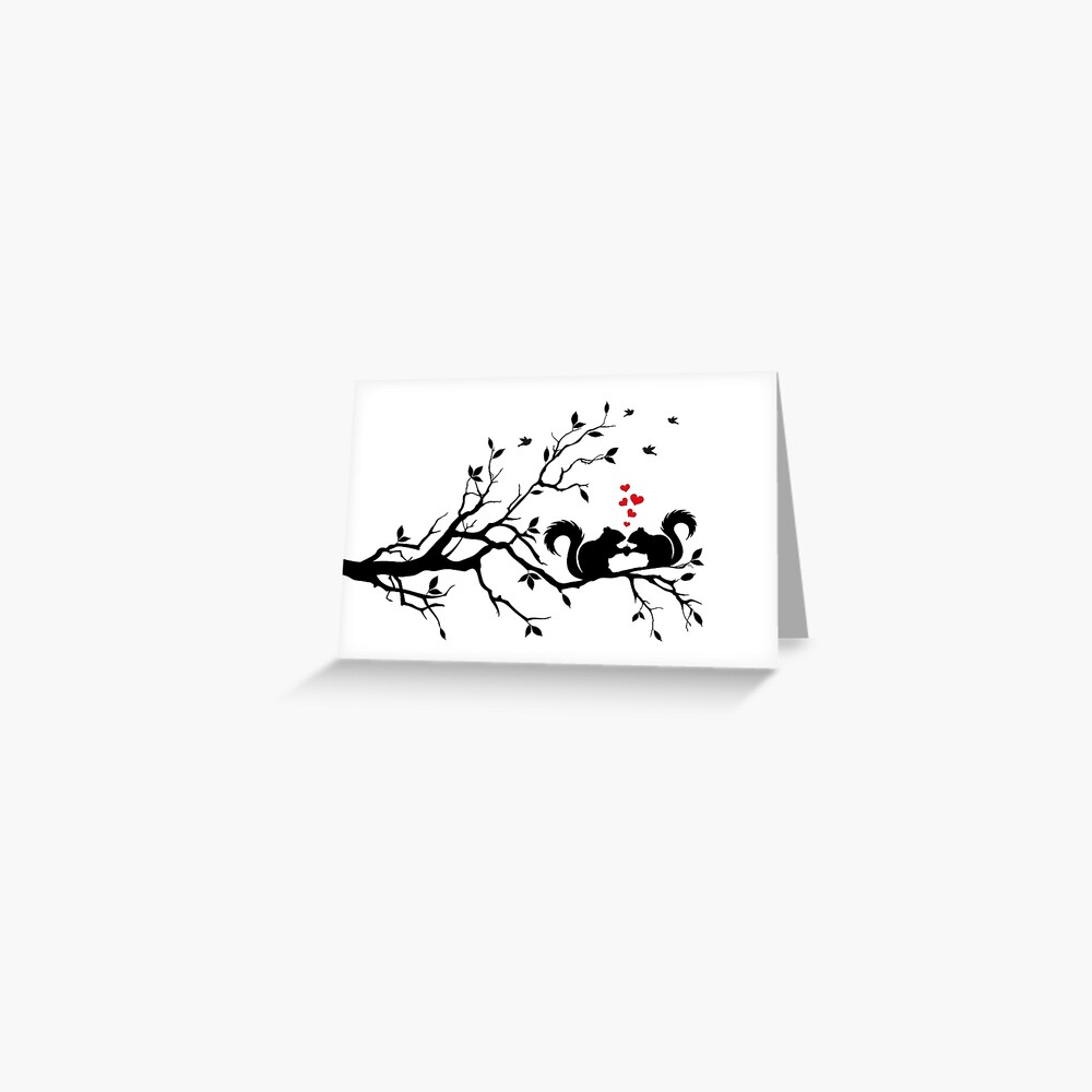squirrels on tree branch Greeting Card