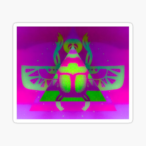 Neon Scarab Sticker