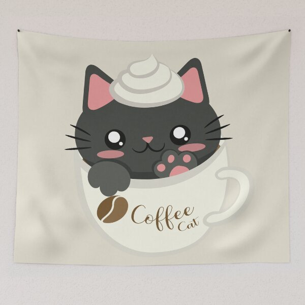Item preview, black coffee cat designed and sold by yessebel.