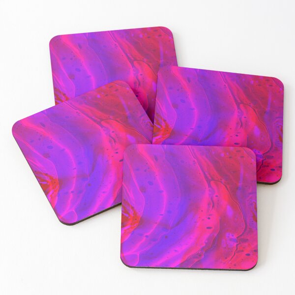 Item preview,   fluid art, pouring technique in neon pink designed and sold by Optimystic-arts.