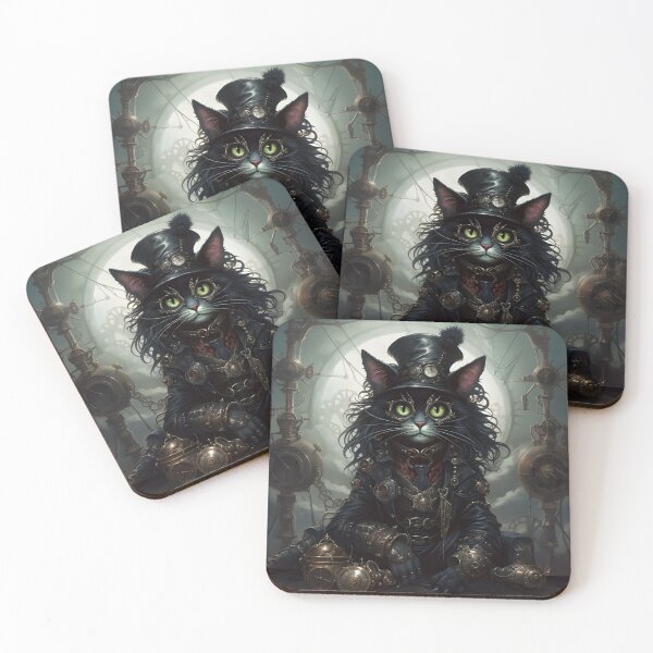 Item preview, Surrealista Steampunk Lovecraft Gato gótico Vintage Gatito victoriano designed and sold by caileag.