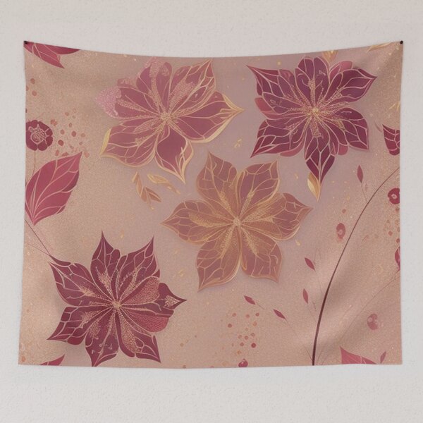 Item preview, Cranberry gold floral abstract  designed and sold by Roxburylane.