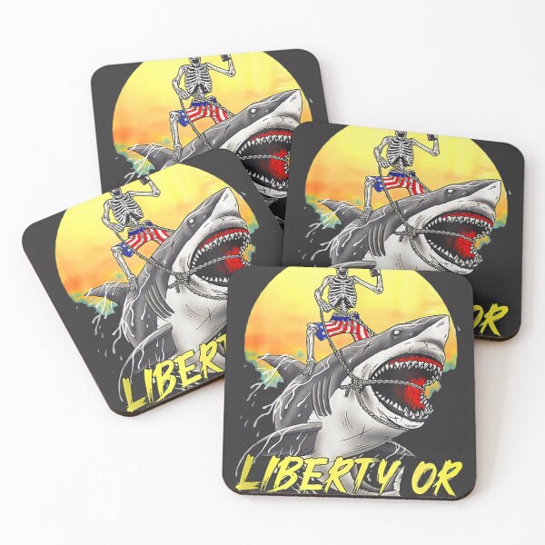 Item preview, Skeleton Liberty Or Death Shark Halloween American Flag   designed and sold by JimmyLMancuso.