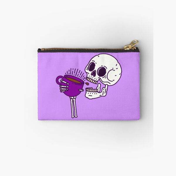 Item preview, halloween coffee drinking skull skeleton purple designed and sold by Gossip Rag.
