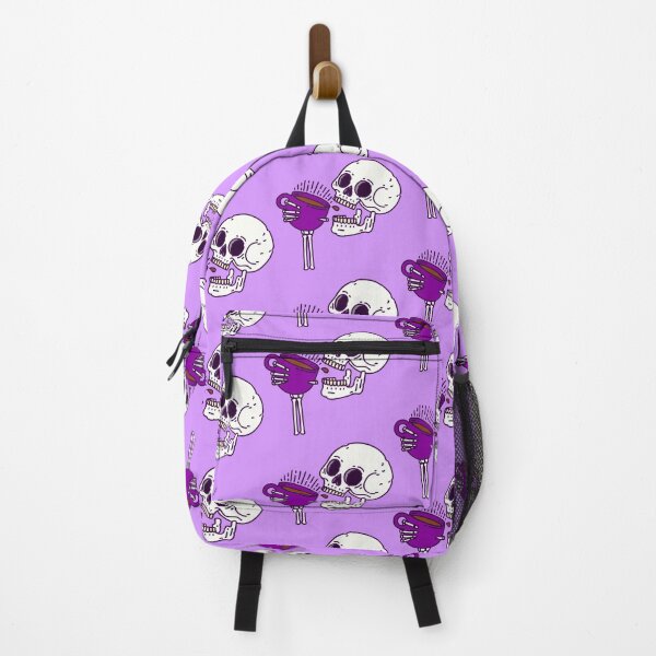 Item preview, halloween coffee drinking skull skeleton purple designed and sold by Gossip Rag.