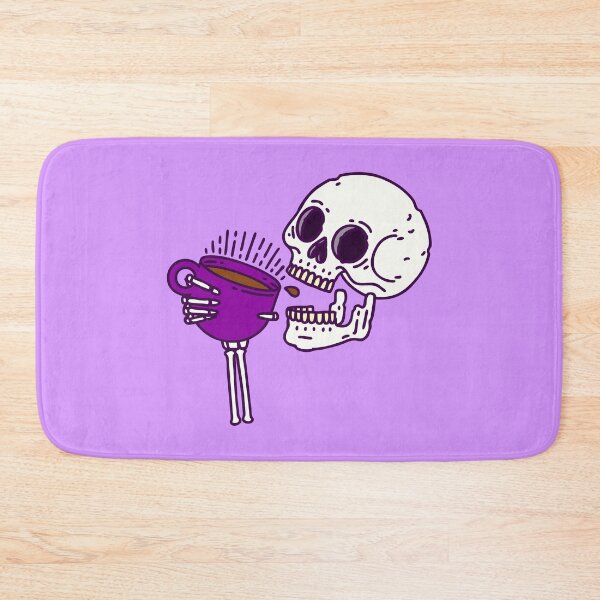 Item preview, halloween coffee drinking skull skeleton purple designed and sold by Gossip Rag.