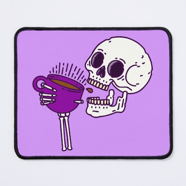 Item preview, halloween coffee drinking skull skeleton purple designed and sold by Gossip Rag.