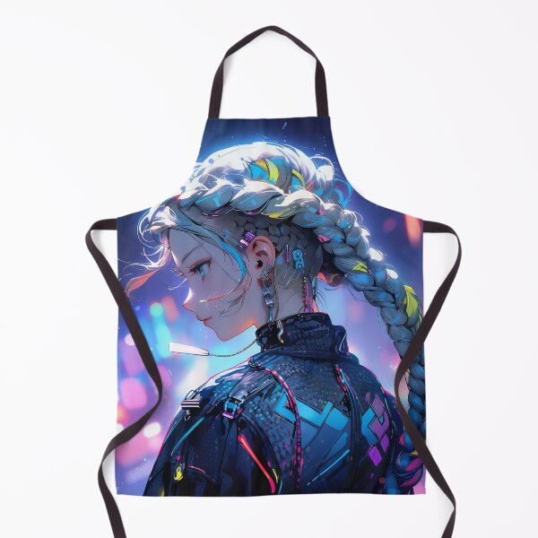 Item preview, Colorful Braid Cyberpunk Anime Girl designed and sold by bubblegoth.