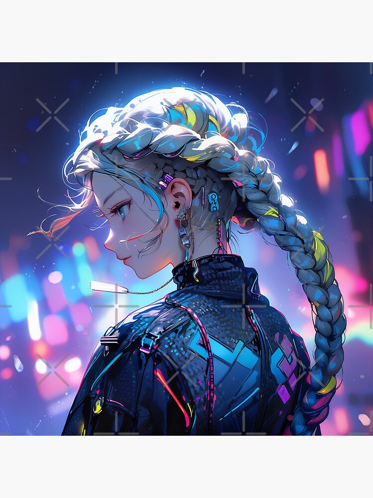 anime arth , anime , cyberpunk , anime girl , futurist | Sticker