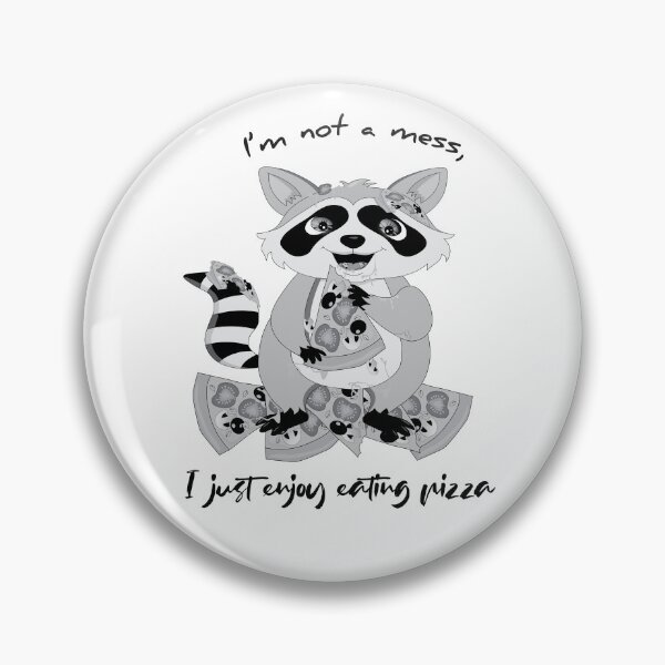 Item preview, Messy Raccoon eating pizza designed and sold by atedesigns.