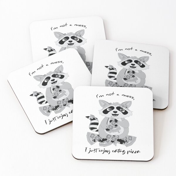 Item preview, Messy Raccoon eating pizza designed and sold by atedesigns.