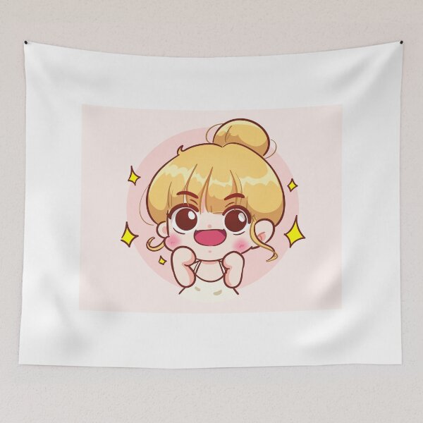 Item preview, Happy Cute Girl with a Smiling Expression - Hand-Drawn Cartoon Art Illustration designed and sold by hjian8219.