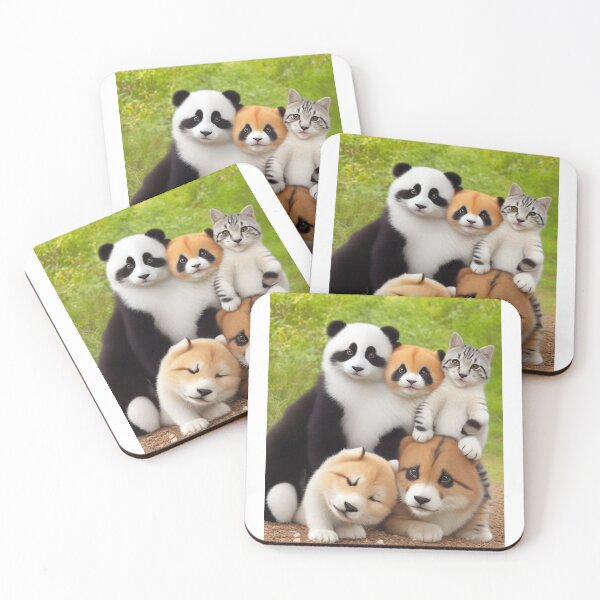 Item preview, #3 "Cute Animal Friends Poses: A Playful and Adorable Themed Design" designed and sold by CyberCollective.