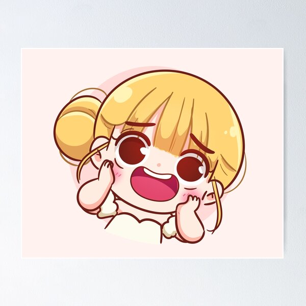 Item preview, Cheerful Cute Girl with a Smiling Expression - Hand-Drawn Cartoon Art Illustration designed and sold by hjian8219.