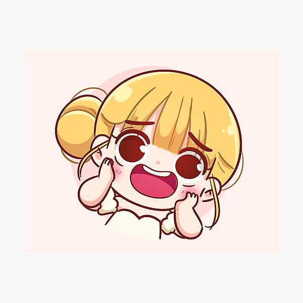 Item preview, Cheerful Cute Girl with a Smiling Expression - Hand-Drawn Cartoon Art Illustration designed and sold by hjian8219.