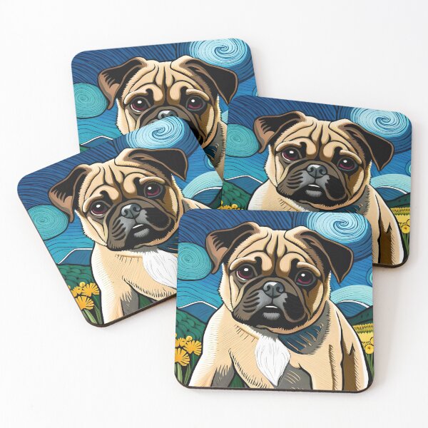 Item preview, Dog Pug Life Love Art style  designed and sold by abundancevibes.