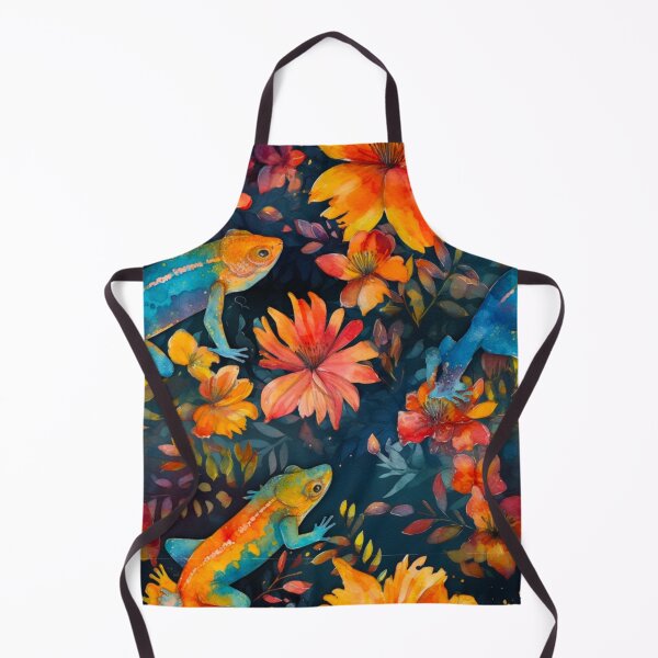 Item preview, Watercolor Salamander with flowers print designed and sold by PaperieJennifer.