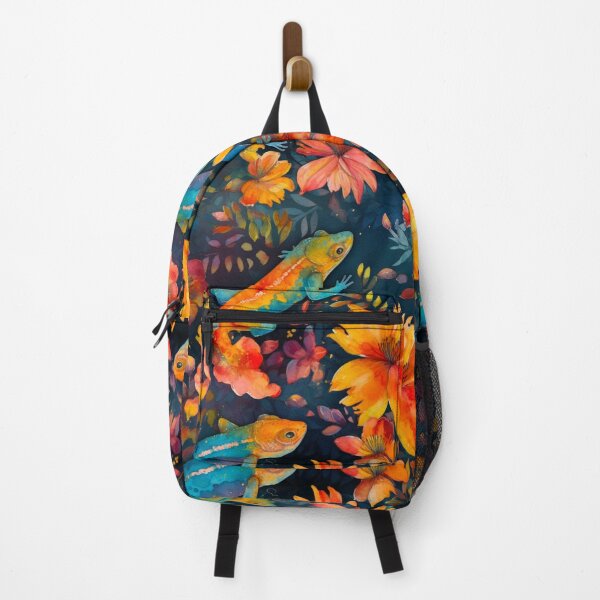 Item preview, Watercolor Salamander with flowers print designed and sold by PaperieJennifer.