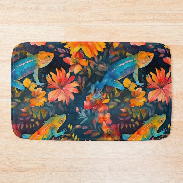 Item preview, Watercolor Salamander with flowers print designed and sold by PaperieJennifer.