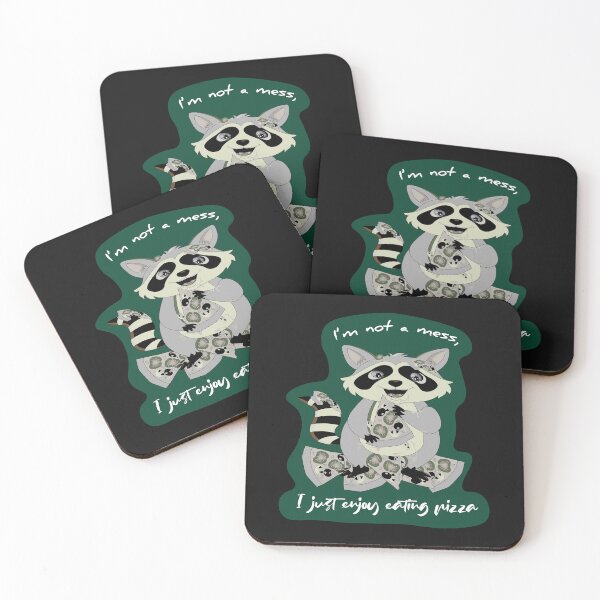 Item preview, Messy Raccoon eating pizza designed and sold by atedesigns.