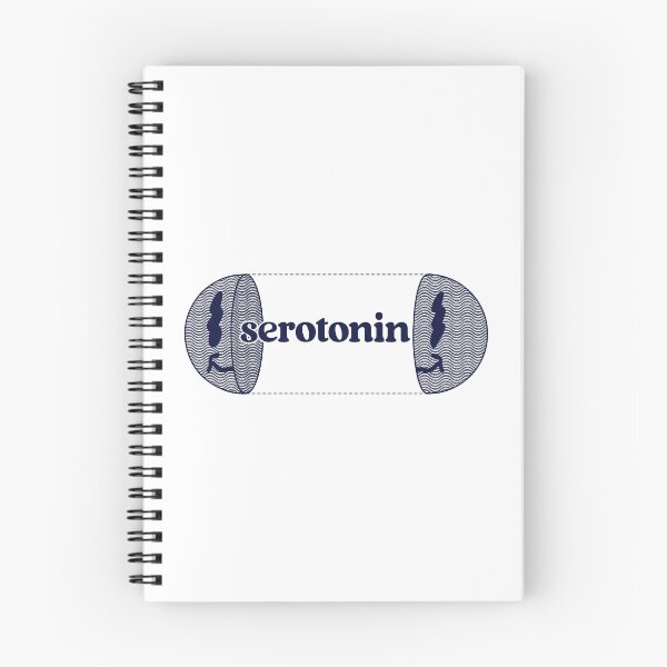 Item preview, Serotonin happy face (deep navy over white background) designed and sold by justwaterthanks.
