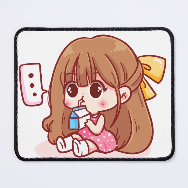 Item preview, Cute Girl Enjoying Milk - Cartoon Character Illustration designed and sold by hjian8219.