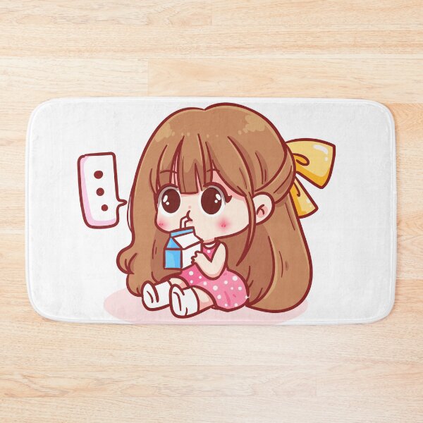 Item preview, Cute Girl Enjoying Milk - Cartoon Character Illustration designed and sold by hjian8219.