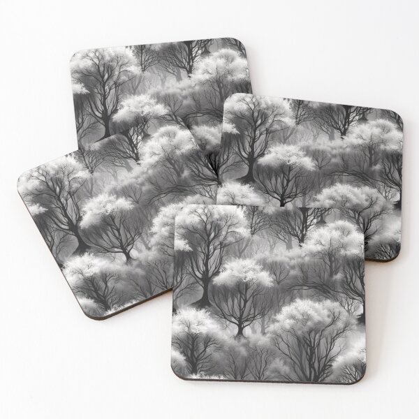 Item preview, Abstract Black and White Winter Tree Forest Pattern designed and sold by calibrit.