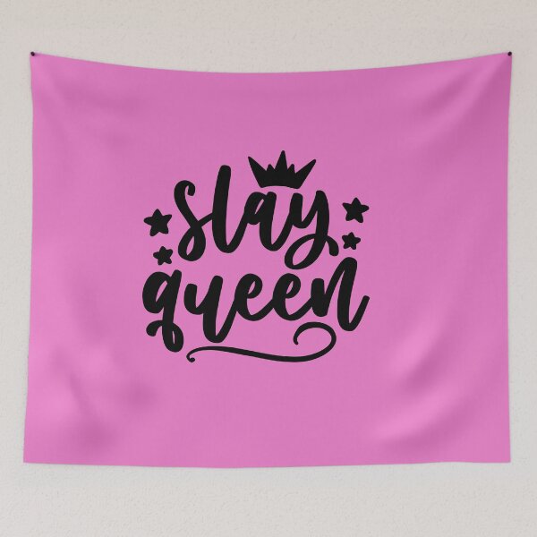 Item preview, SLAY QUEEN sticker pink designed and sold by ArtMeetsPizza.