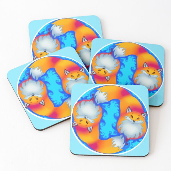 Item preview, Double Fox Wave on Light Blue designed and sold by RJKpoyp.