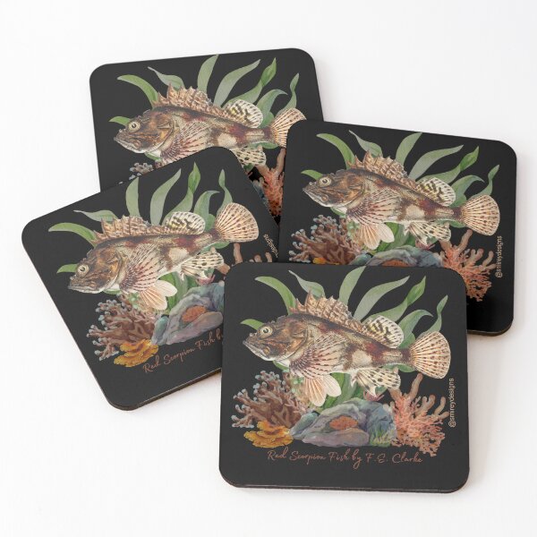 Item preview, Red Scorpion Fish by F. E. Clarke designed and sold by smirey designs.