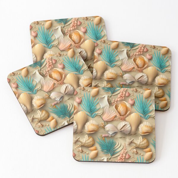 Item preview, Seashells on the sandy beach print designed and sold by PaperieJennifer.